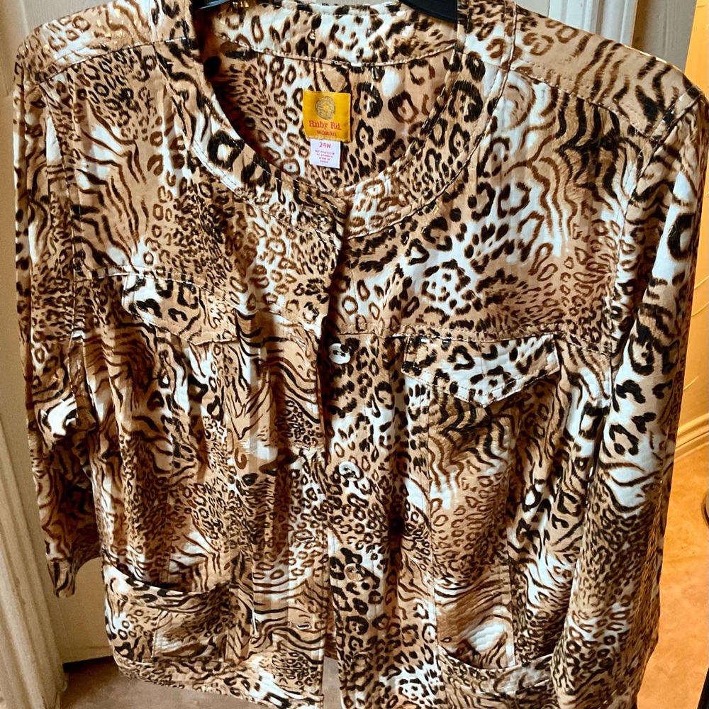 Ruby Rd. Plus Size Animal Print Jacket - image 2